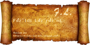 Földi Lóránt névjegykártya