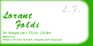 lorant foldi business card